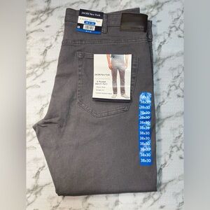 JACHS New York Men’s Gray Denim Jeans 38x30 Straight Fit 5 Pocket NWT